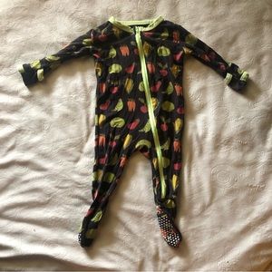Vegetable Print Kickee Pants Footie Sleeper